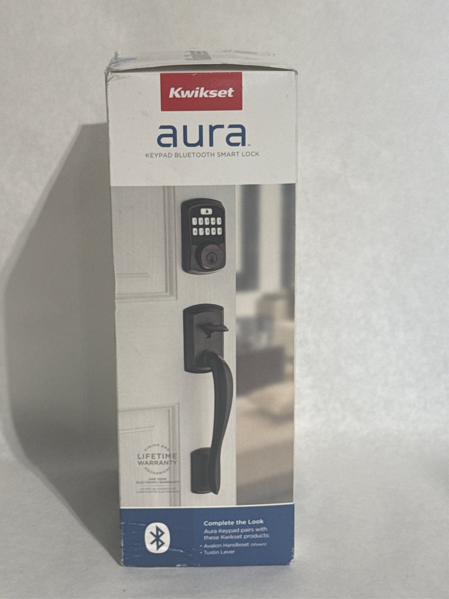 Kwikset SmartKey Aura Venetian Bronze Metal Bluetooth Keypad Entry Smart Lock