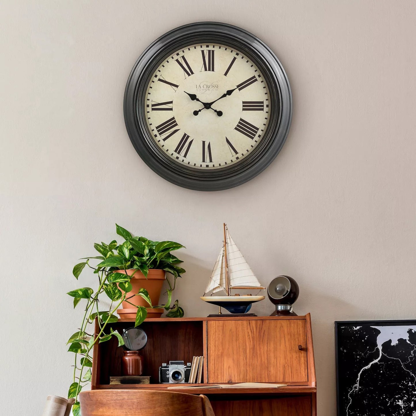 La Crosse Technology 23-In. Maxwell Antique Quartz Analog Wall Clock