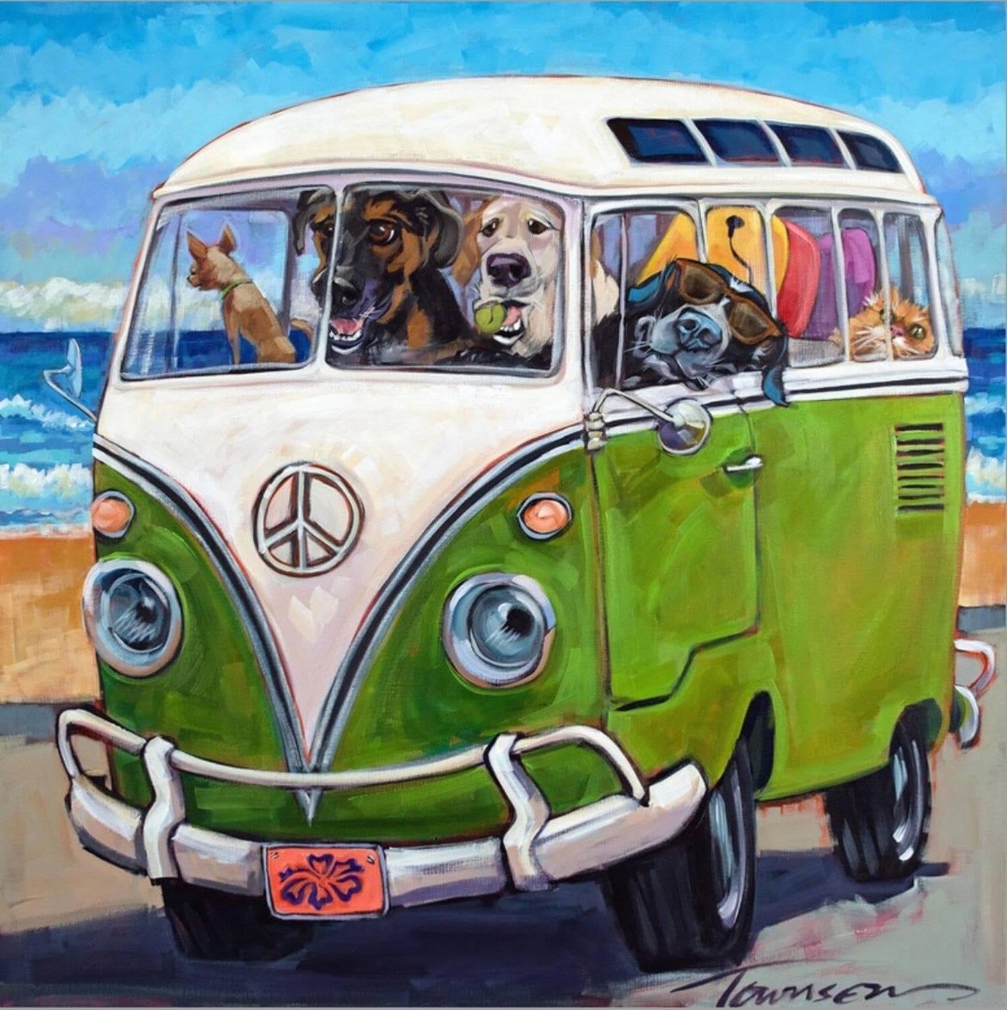 ART.COM Stretched Canvas Print Hang Loose by CR Townsend, 30" x 30"