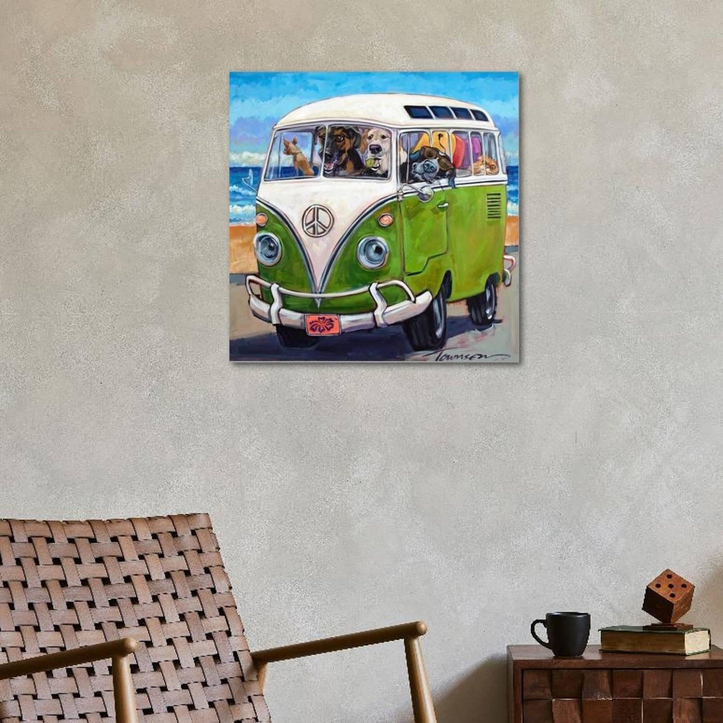 ART.COM Stretched Canvas Print Hang Loose by CR Townsend, 30" x 30"