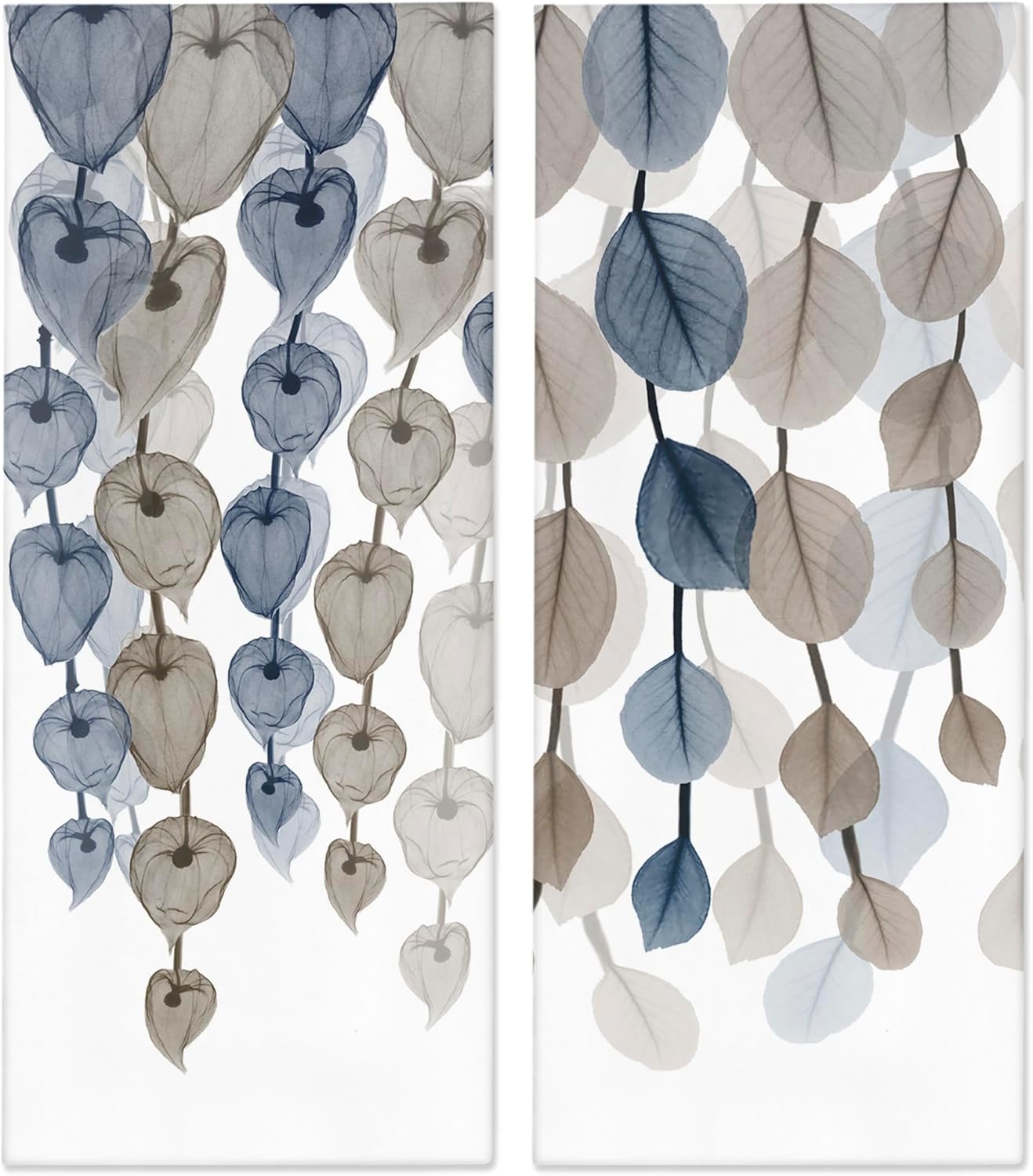 Stupell Industries 'Neutral Opaque Cascading Leaves ', 2pc Canvas Art Set 2, 10 x 24 Inches, Easy to Hang and Sturdy, Made in USA, by Albert Koetsier