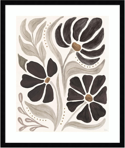 Amanti Art Framed Wall Art Print (21x25) Modern Petals III Neutral by Veronique Charron Framed Poster for Wall Decor, Living Room, Bedroom, Bathroom, Kitchen, Office or Business Artwork from WI, USA
