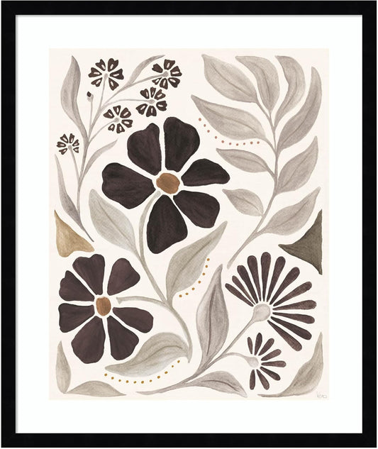 Amanti Art Framed Wall Art Print 25x21 Modern Petals II Neutral by Veronique Charron, Abstract Wall Art, Modern Contemporary Decor, Medium Poster Painting Artwork for Living Room, Bedroom, Bathroom,