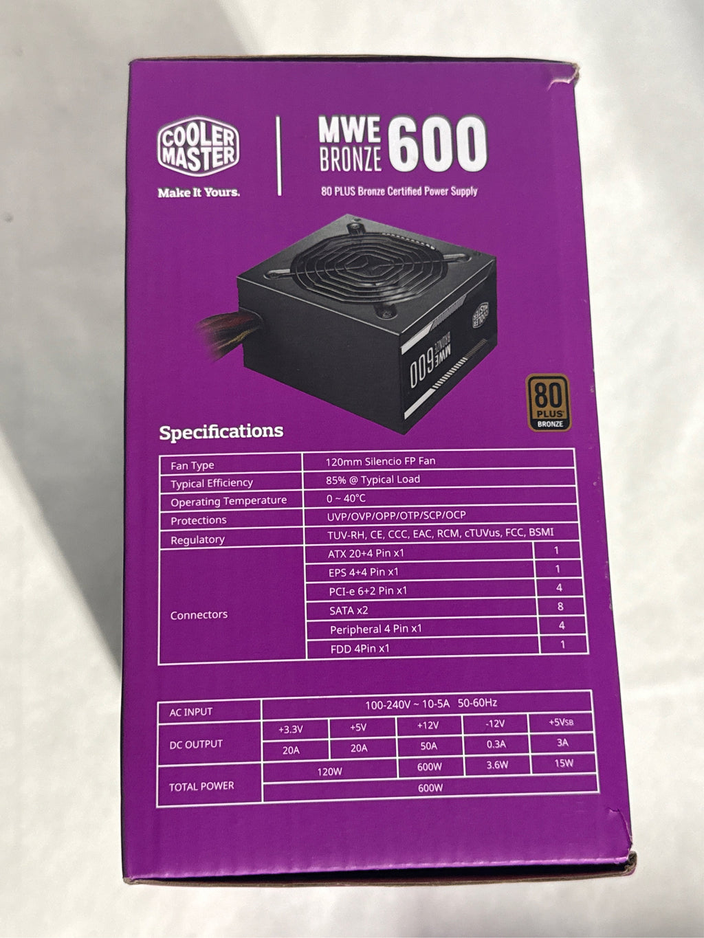 Cooler Master Mwe Bronze 600 - Power Supply - 600 Watt