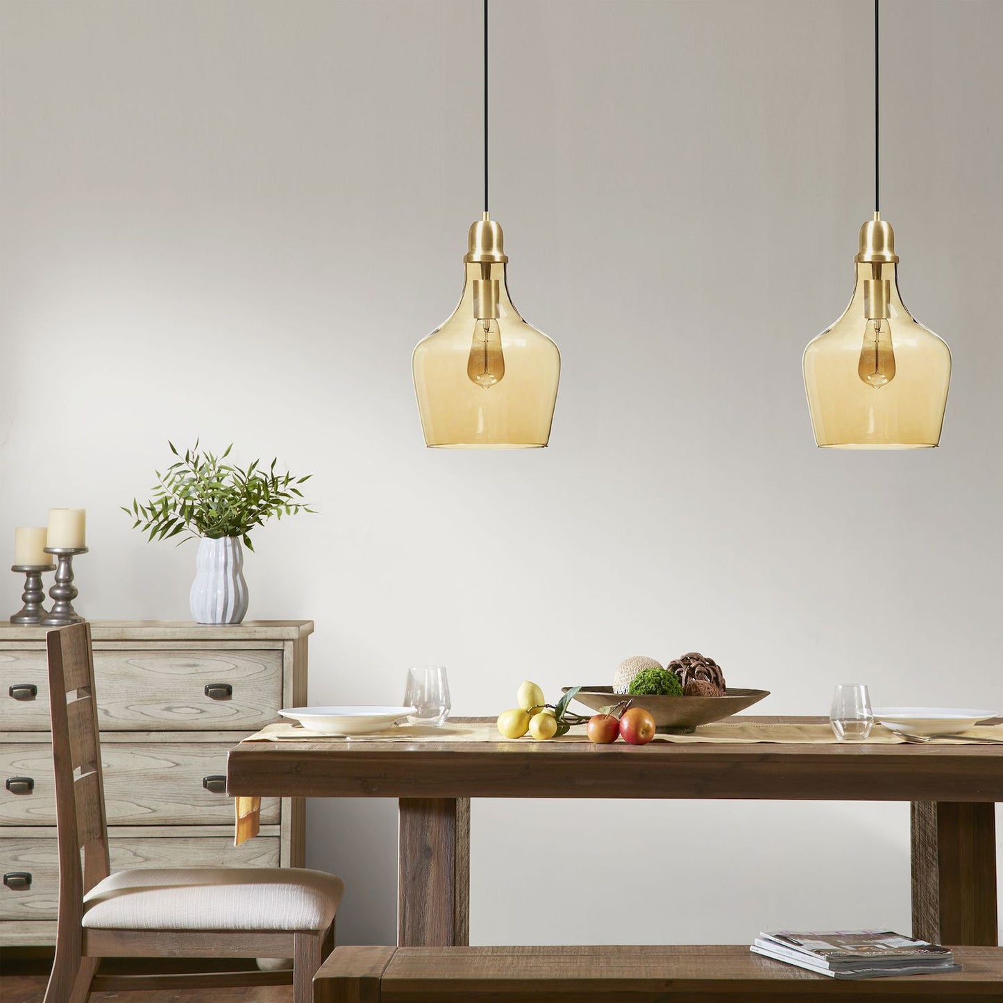 Hampton Hill Auburn Bell Glass Pendant Ceiling Light