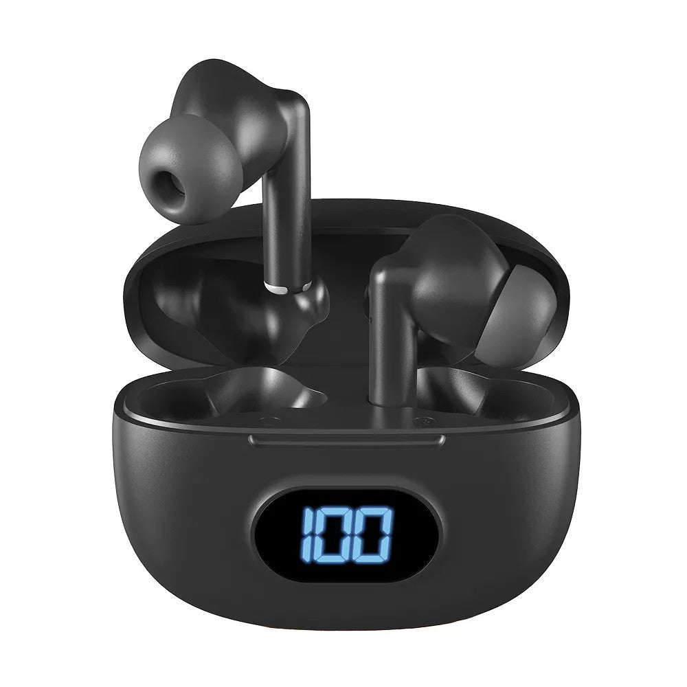 ChargeWorx Wireless Earbuds with Charging Case, Black