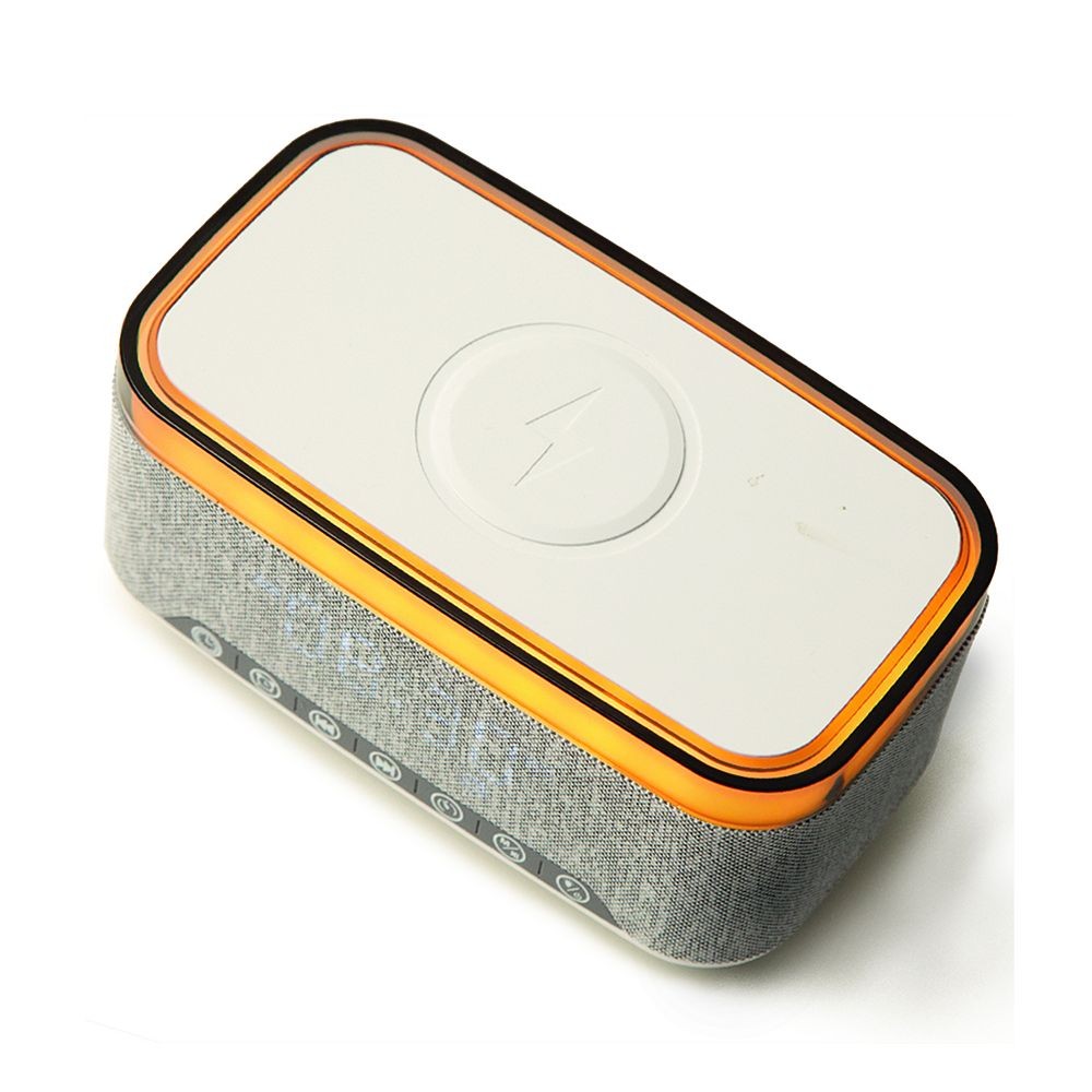 ChargeWorx Wireless Charging Speaker Clock, White