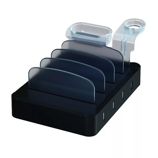 ChargeWorx Multi-Device Charging Stand with Fast Charging Ports, Black