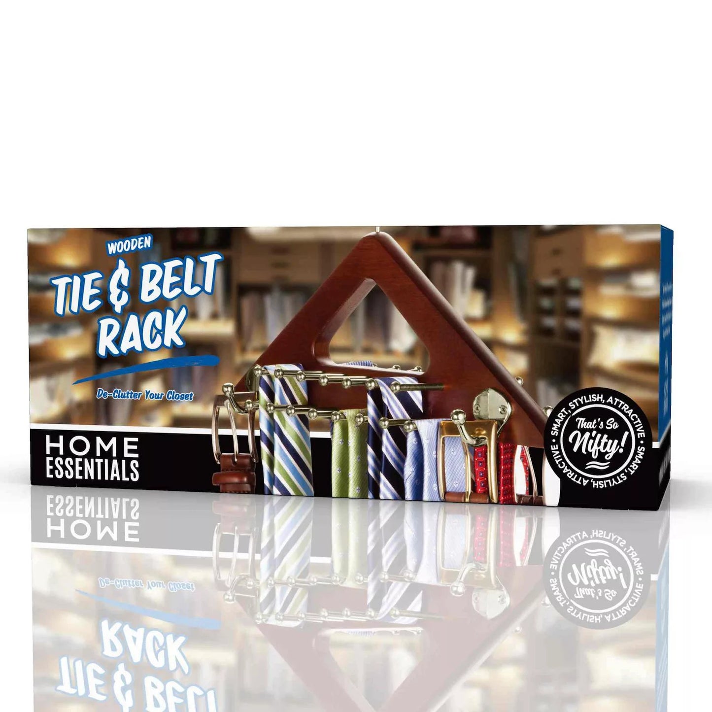 Nifty Wooden Tie & Belt Holder