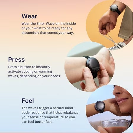 Embr Wave 2 Cooling Wristband for Night Sweats and Menopause Relief - Black, 1 Count, 1 Pack