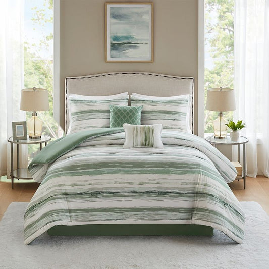 Madison Park Marianne 6-pc. Coastal Comforter Set with Coordinating Pillows, Green