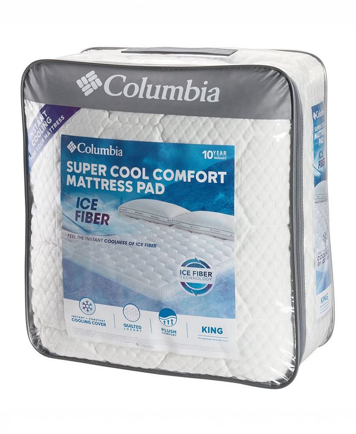 Columbia Ice Fiber Super Cool Comfort Mattress Pad, King - White - King