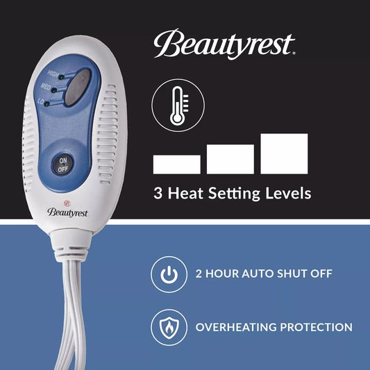 Beautyrest Plush Oversized Electric Heated Throw Blanket