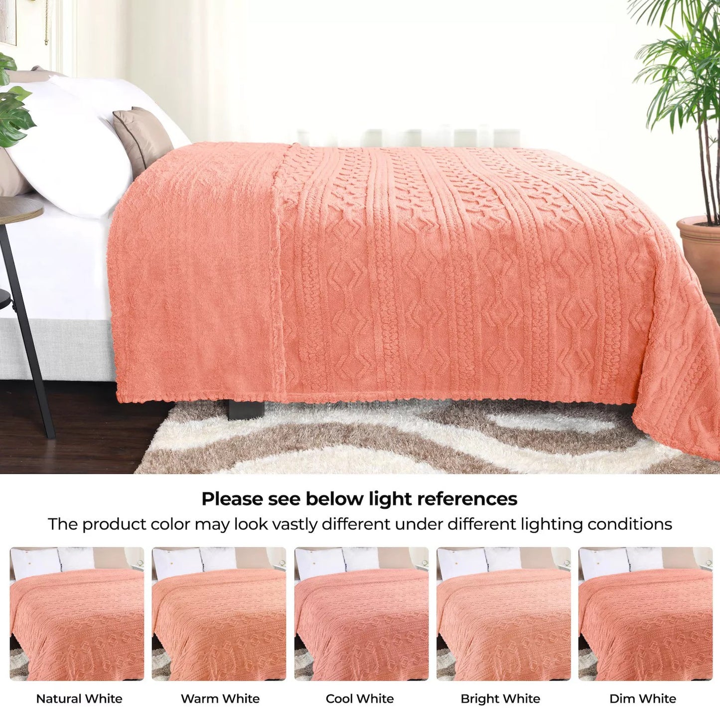SUPERIOR Arctic Boho Jacquard Plush Fleece Blanket