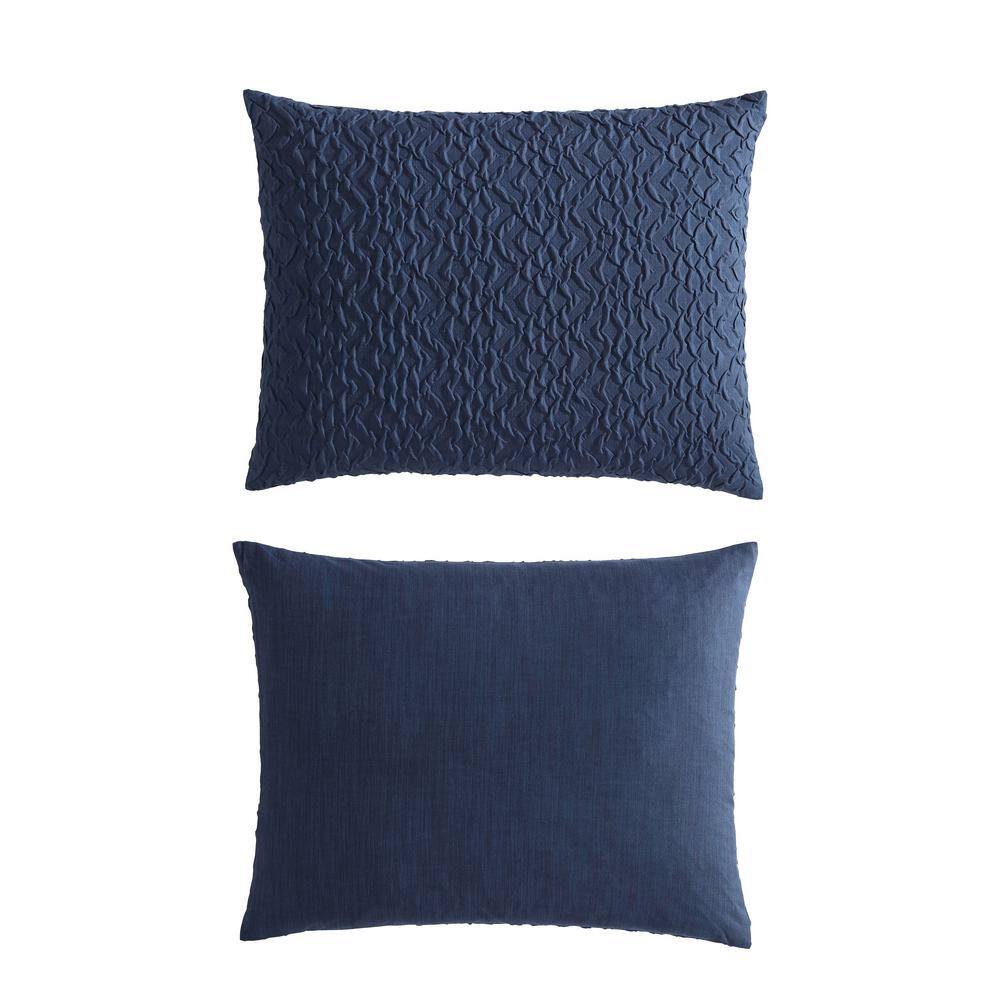 Point Harbor 3-Pcs Blue Microfiber Full/Queen Duvet Cover Set