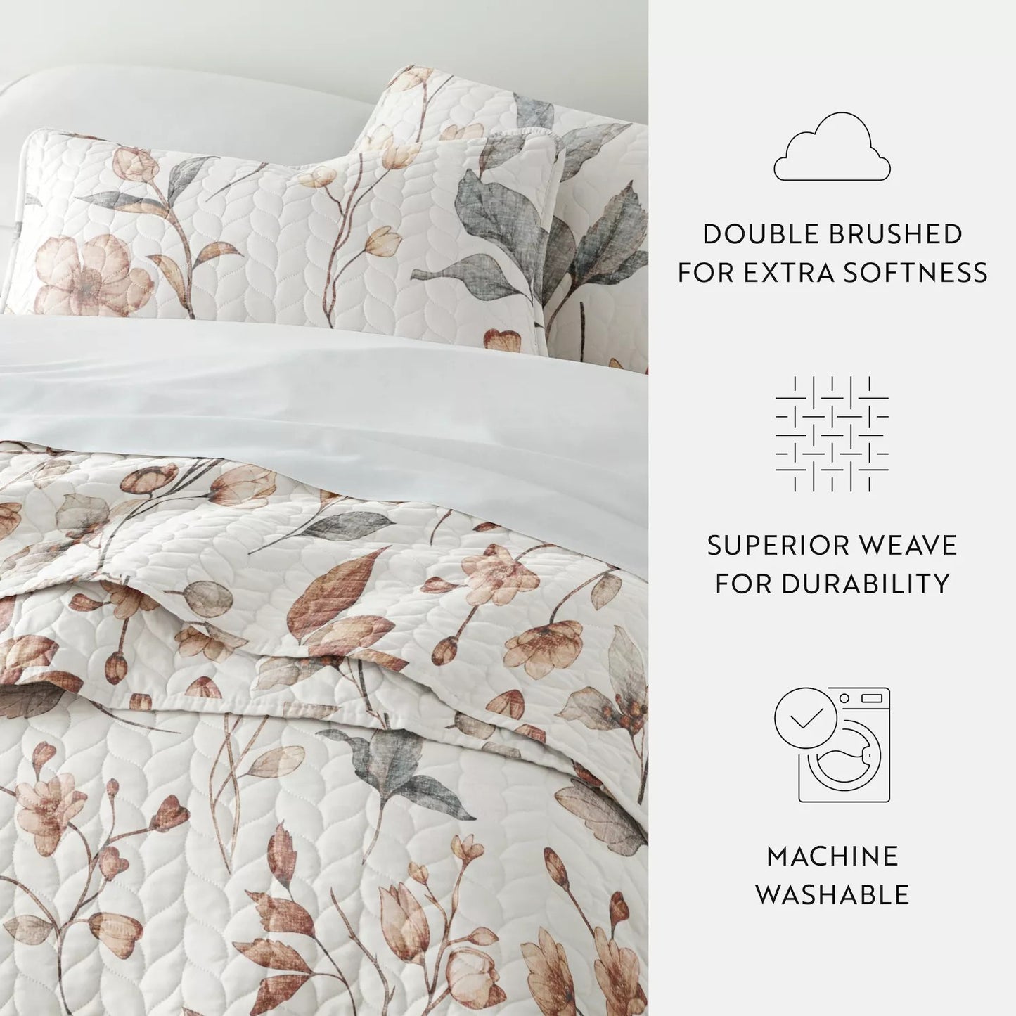 Home Collection Russet Floral All Season Down-Alternative Quilt Set