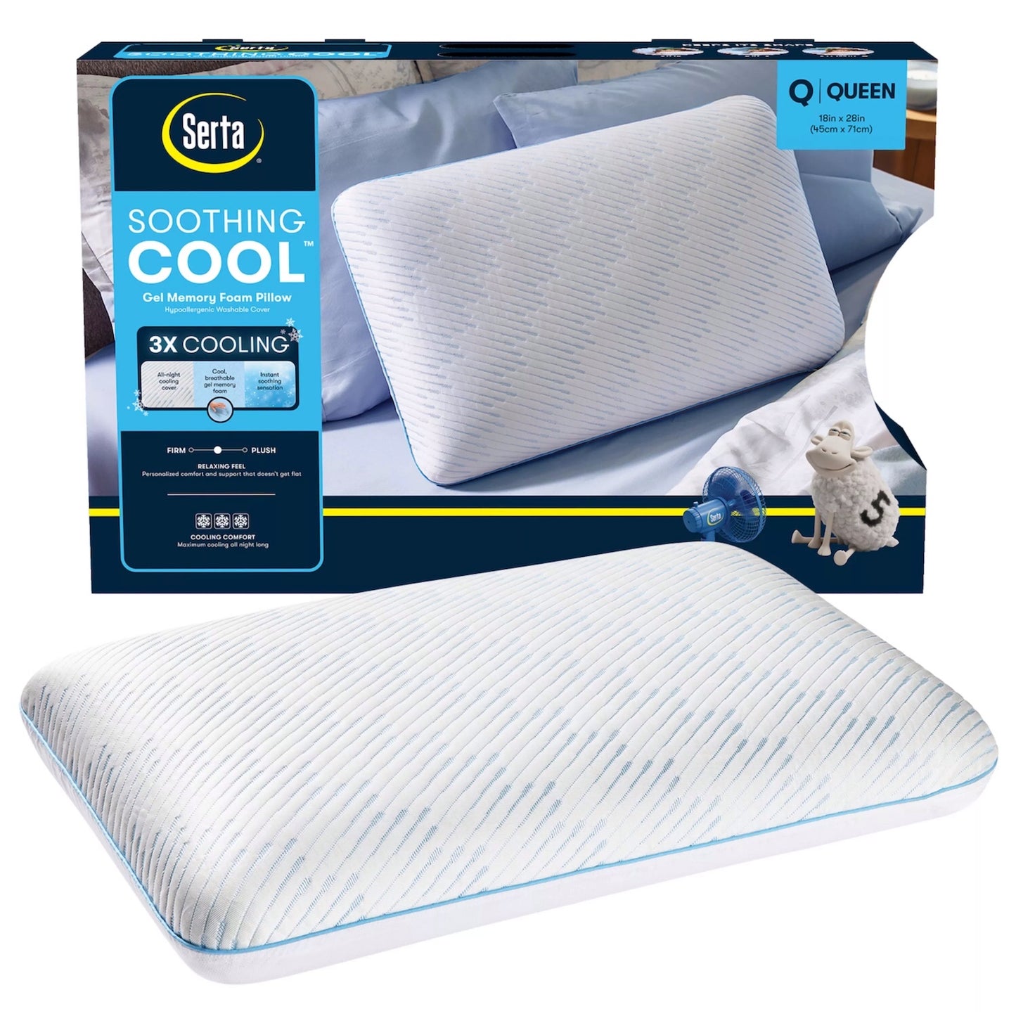 Serta  Soothing Cool  Gel Memory Foam Pillow - King