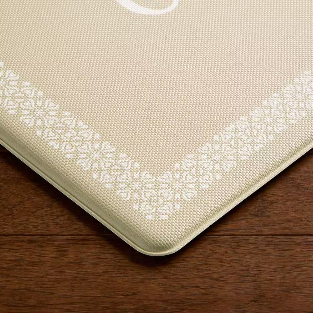 Bloomfield Grateful Border 18 in. x 48 in. Beige Indoor Comfort Kitchen Mat