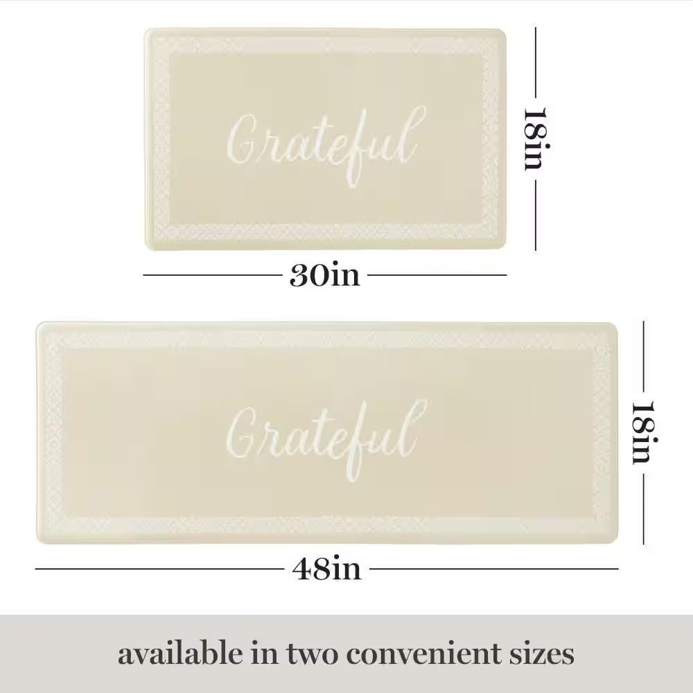 Bloomfield Grateful Border 18 in. x 48 in. Beige Indoor Comfort Kitchen Mat