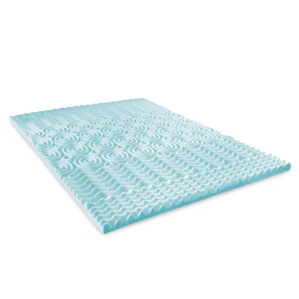 Essentials 2 in. California King Zoned Convoluted Gel-Infused Memory Foam Mattress Topper