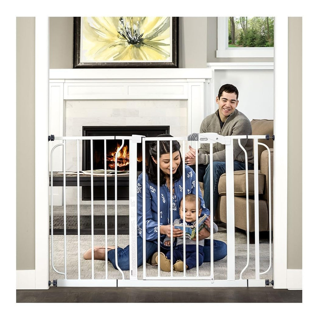 Regalo Easy Step 49-Inch Extra Wide Baby Gate, Includes 4-Inch and 12-Inch Extension Kit, 4 Pack of Pressure Mount Kit and 4 Pack of Wall Mount Kit