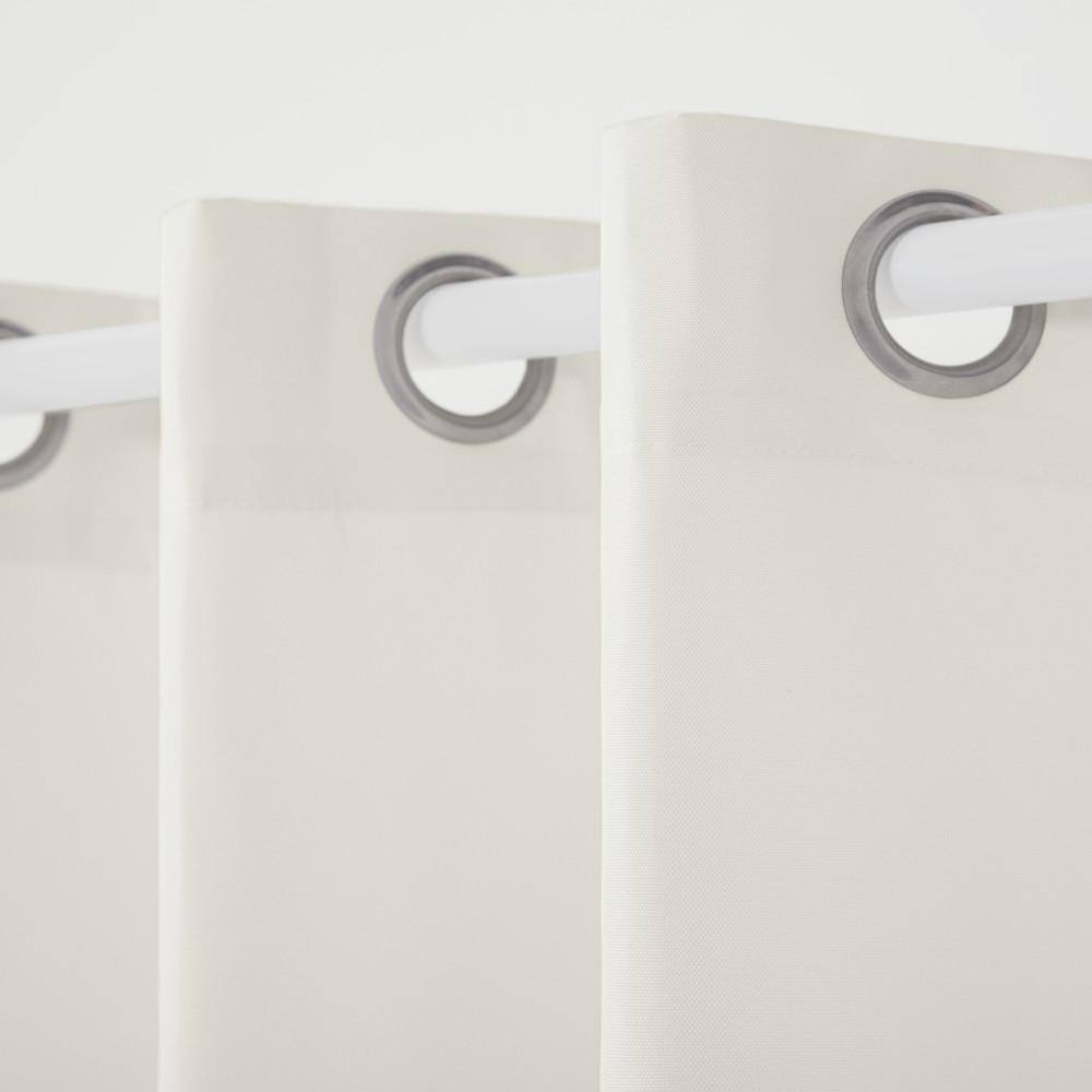 Cabana Vanilla Solid Light Filtering Grommet Top Indoor/Outdoor Curtain, 54 in. W x 108 in. L (Set of 2)