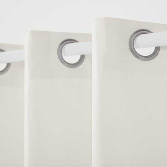 Cabana Vanilla Solid Light Filtering Grommet Top Indoor/Outdoor Curtain, 54 in. W x 108 in. L (Set of 2)
