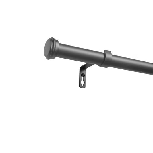 66 in. to 120 in. Topper Adjustable Length 1 in. Dia. Single Curtain Rod Kit in Gunmetal