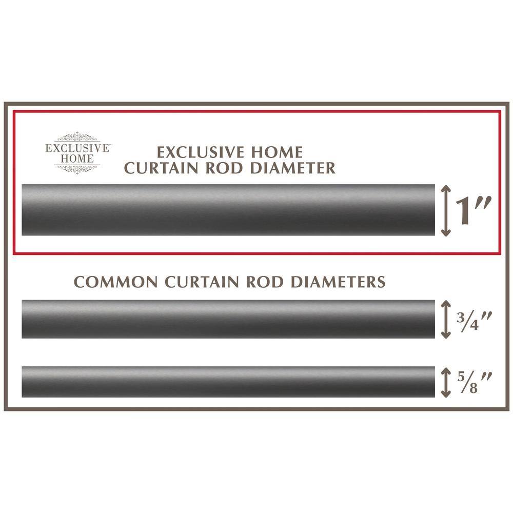 66 in. to 120 in. Topper Adjustable Length 1 in. Dia. Single Curtain Rod Kit in Gunmetal