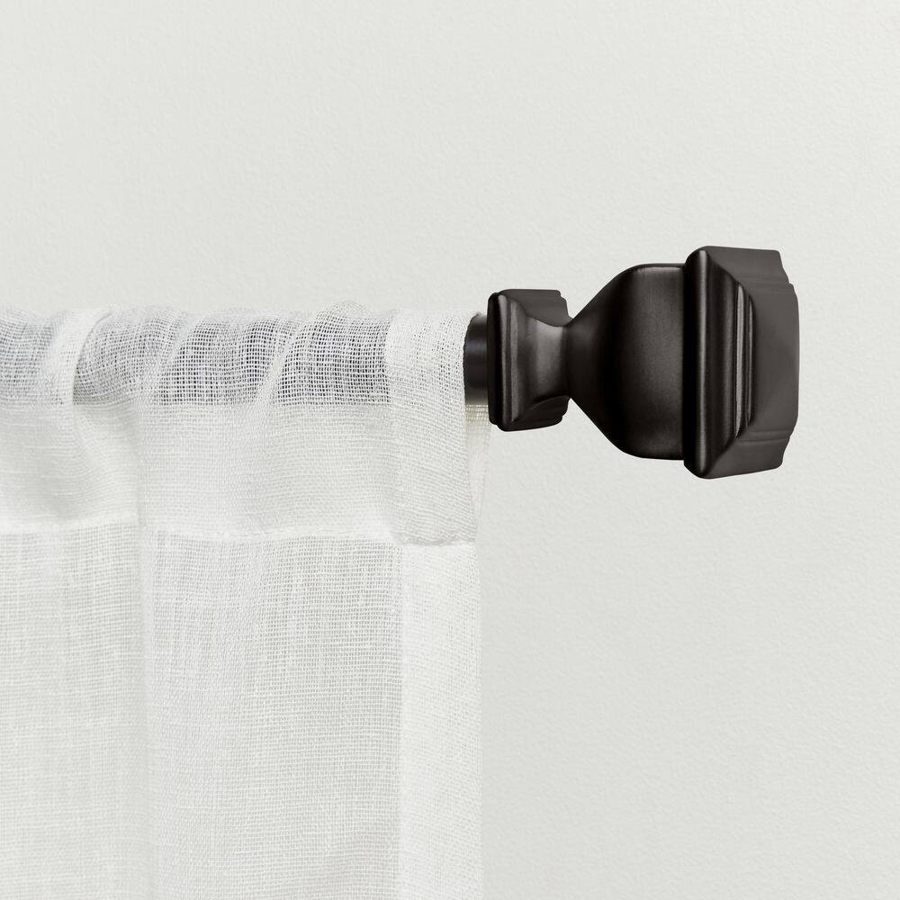 Napoleon 66 in. - 120 in. Adjustable 1 in. Single Curtain Rod Kit in Matte Bronze with Finial