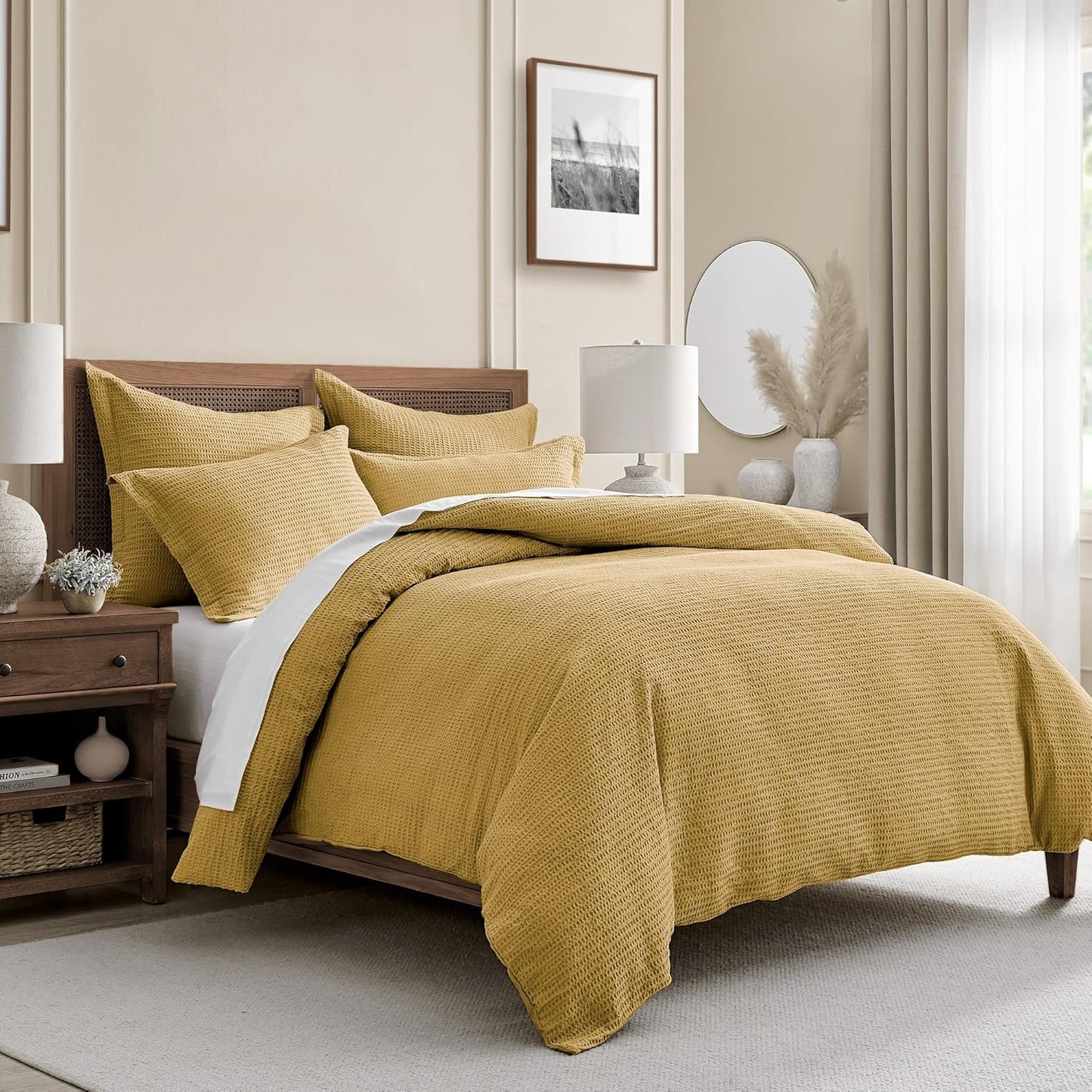 Levtex Home Cloud Waffle Queen Duvet Cover Set with 2 Pillow Shams
