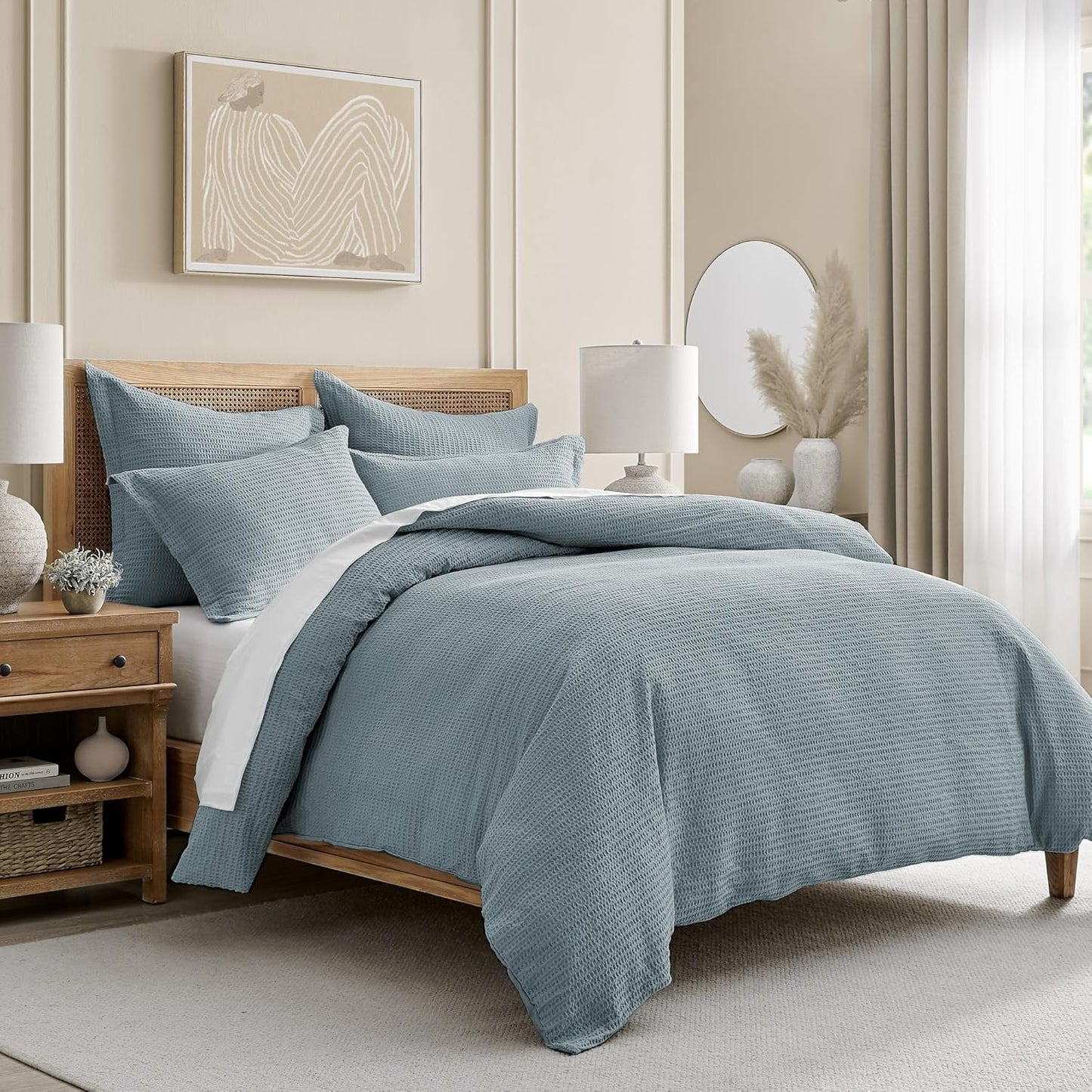 Levtex Home Cloud Waffle King Duvet Cover Set with 2 Pillow Shams