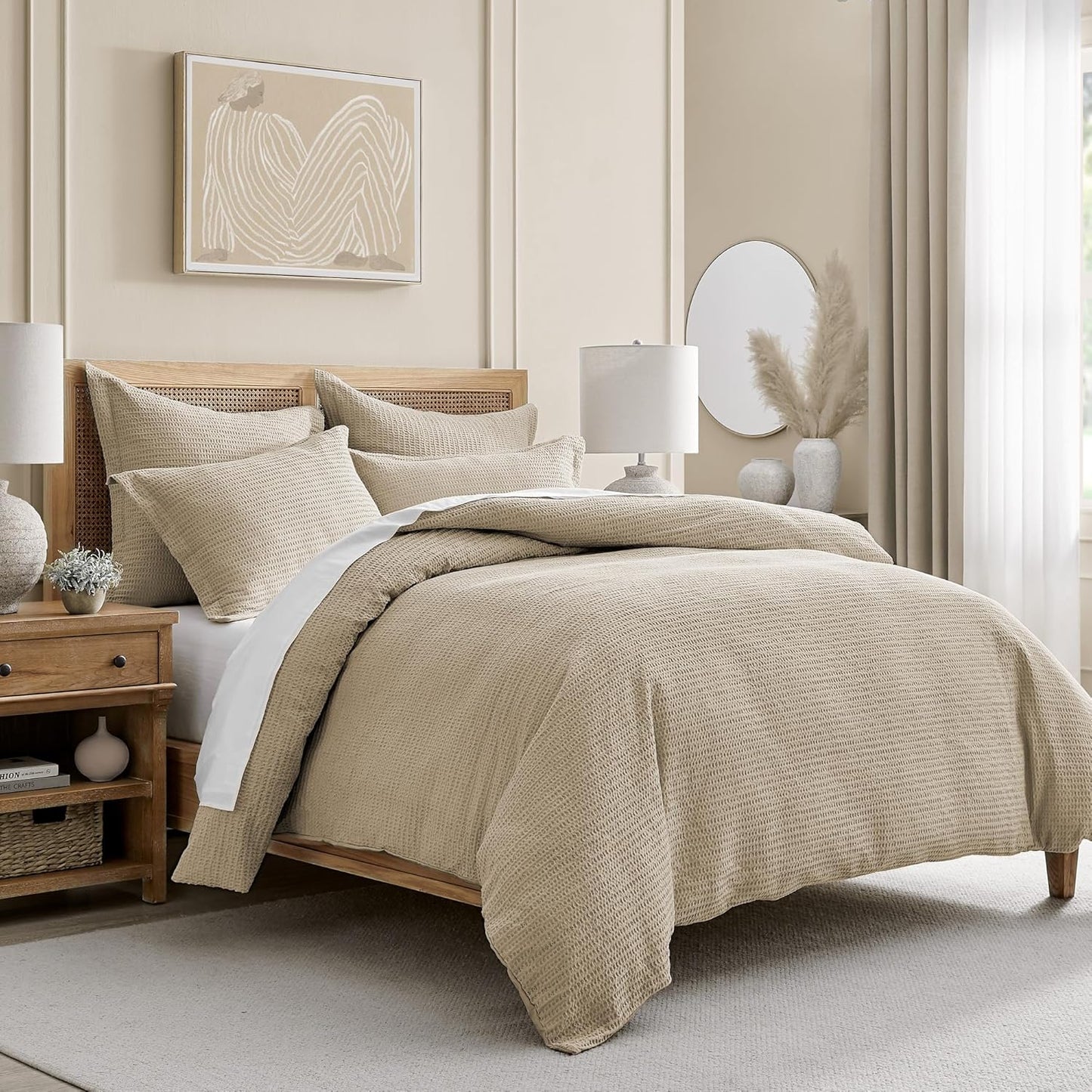 Levtex Home Cloud Waffle Queen Duvet Cover Set with 2 Pillow Shams