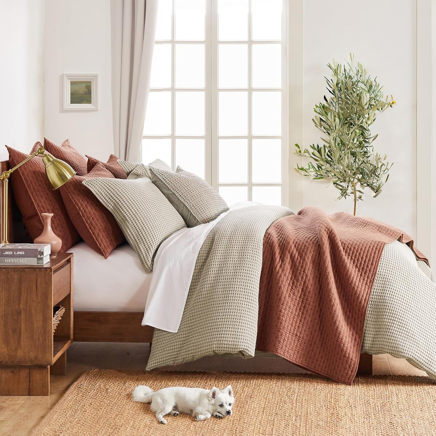 Levtex Home Cloud Waffle Queen Duvet Cover Set with 2 Pillow Shams