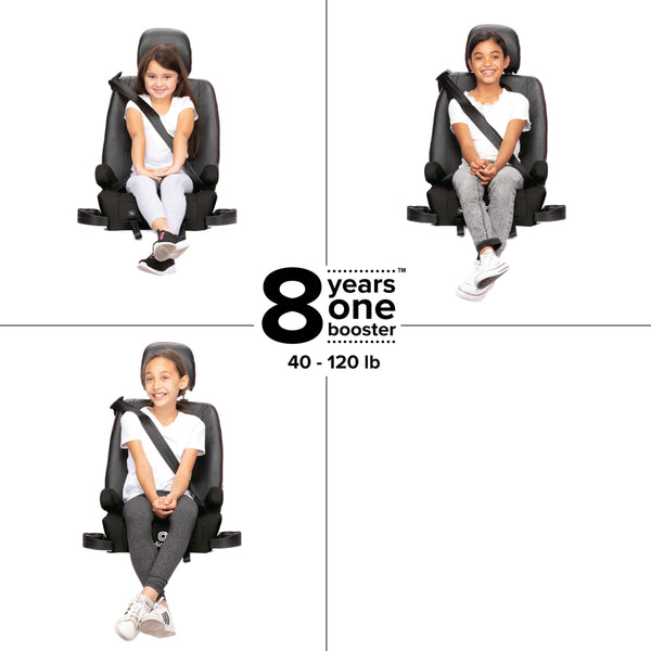 Diono Solana 2 XL 2022, Dual Latch Connectors, Lightweight Backless Belt-Positioning Car, 8 Years 1 Booster Seat, Black