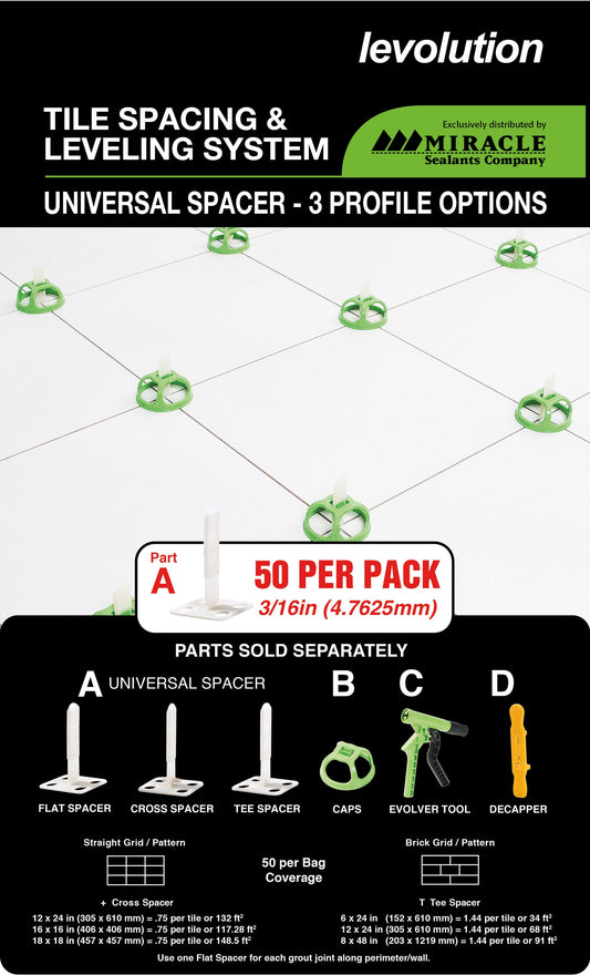 Miracle Sealants 3/16-in Plastic Clip Tile Spacer and 50 -Pack )
