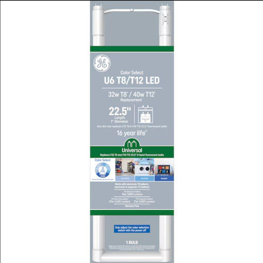 GE Universal 32-Watt EQ 22.5-in Color Select Ubend Type A LED Tube Light Bulb
