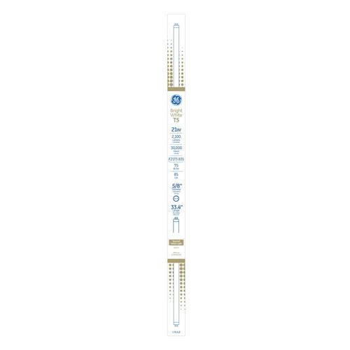 GE 21-Watt 36-in Miniature Bi-pin (T5) 3500 K Bright White Fluorescent Light Bulb