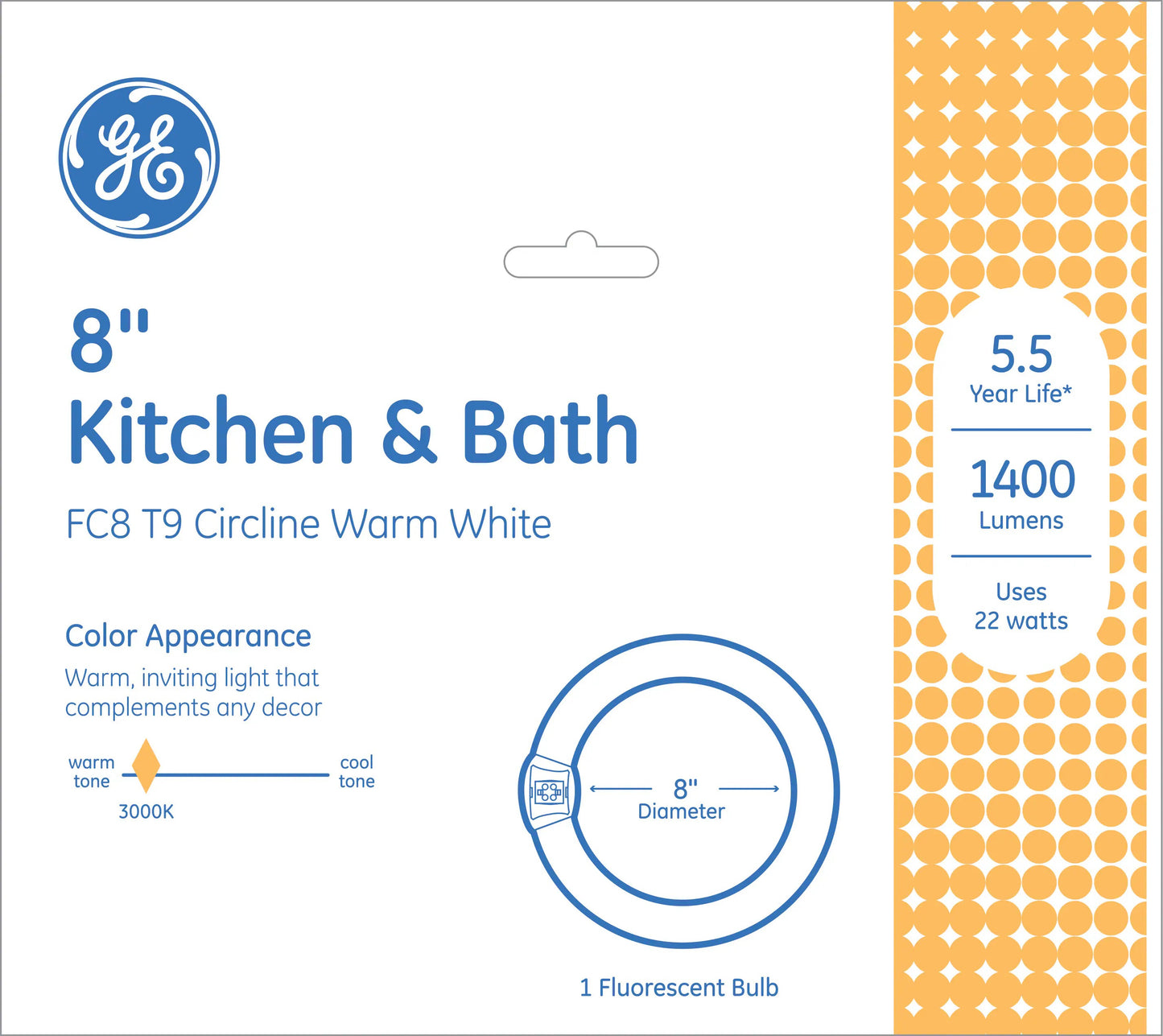 GE Soft White 4-pin Circline Fluorescent Tube Light Bulb