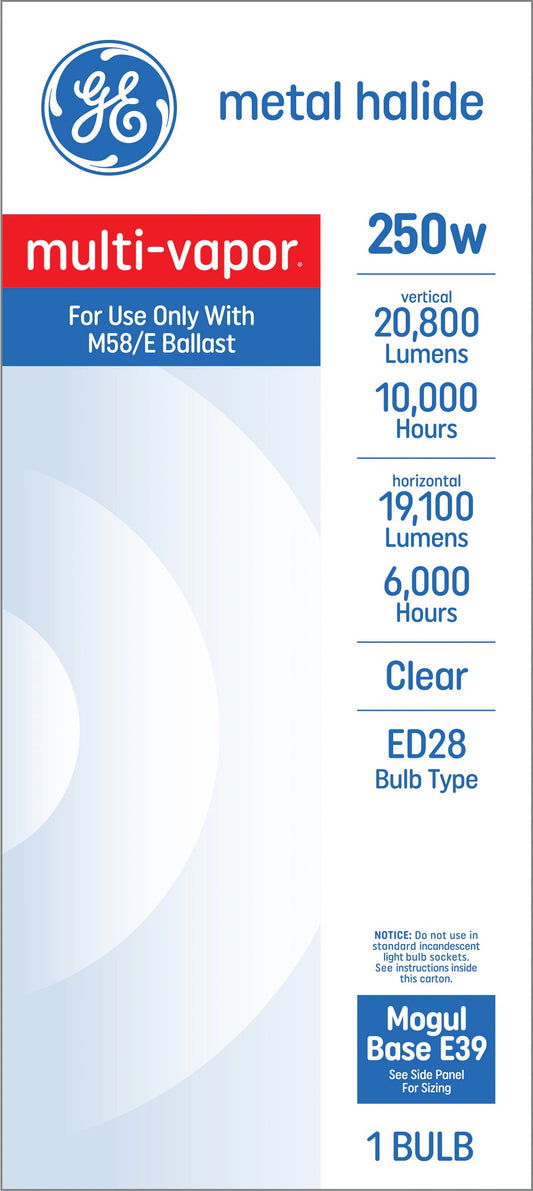 GE 250-Watt EQ ED28 Cool White Mogul Base (e-39) Metal Halide Specialty Light Bulb