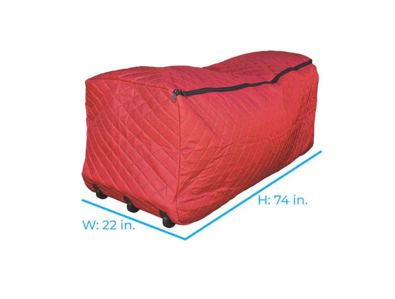 Holiday Living Red Collapsible Rolling Christmas Tree Storage Bag