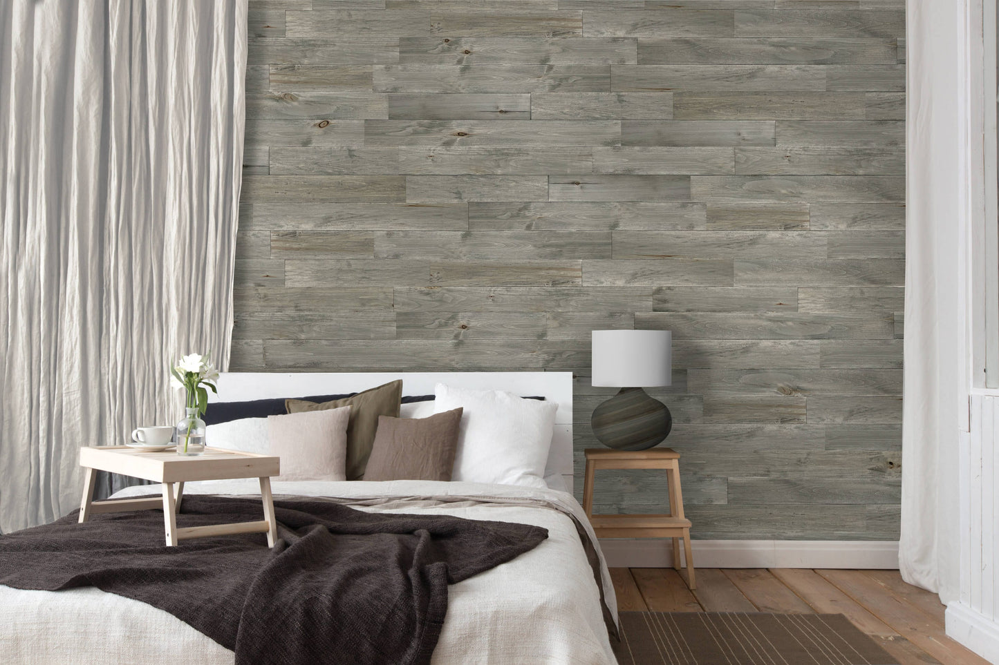 Style Selections 5-in x 4-ft Gray Poplar Wall Plank (10-Pack, Covers 10-sq ft)