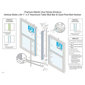 JELD-WEN 35.5-in White Vinyl-Window Joining Kit with Mull Bar and Clips