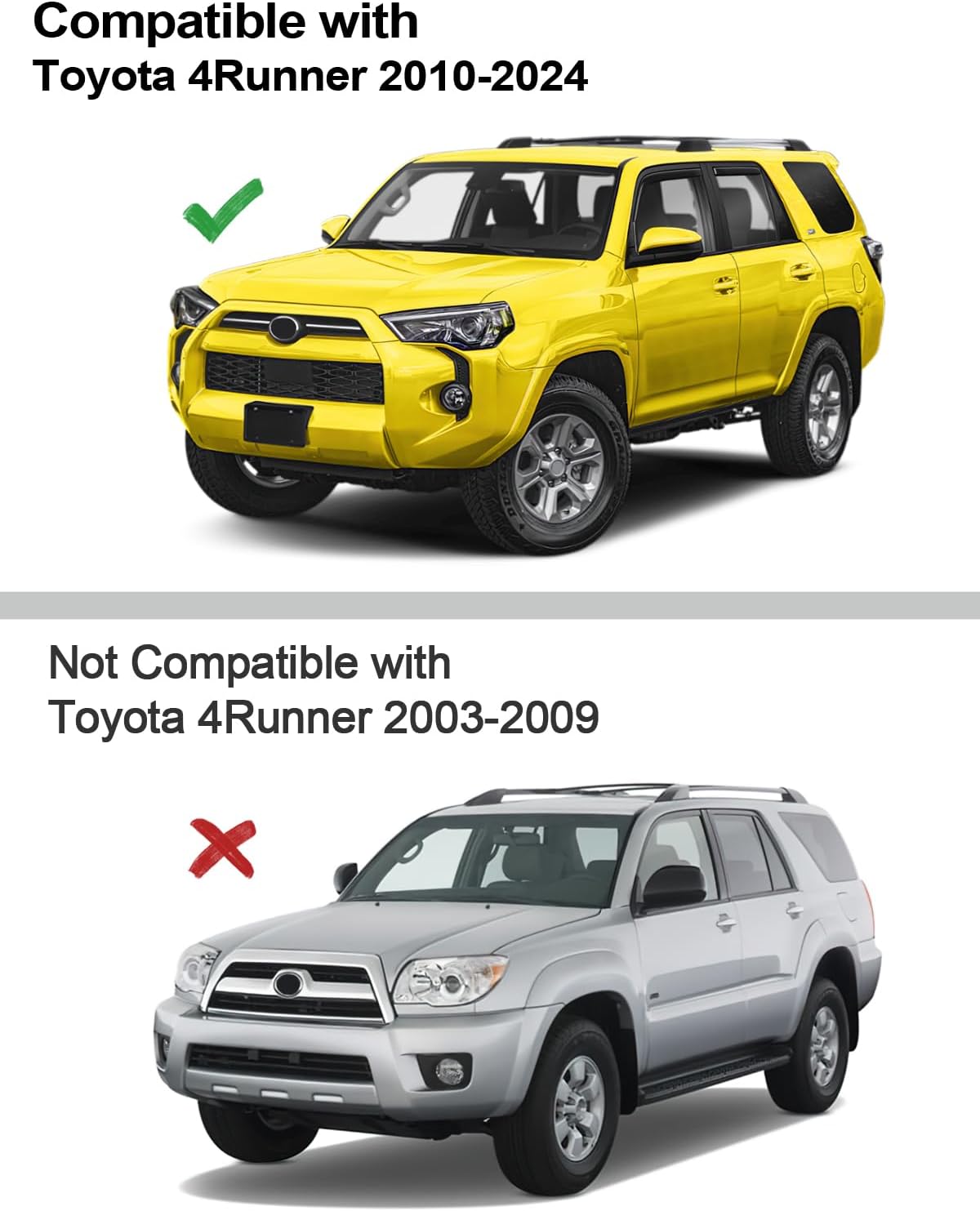 in-Channel Window Rain Guards Fit for Toyota 4Runner 2010-2024