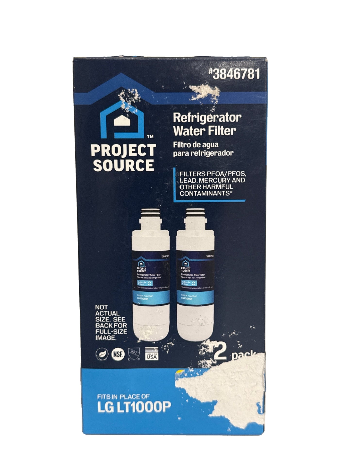 Project Source L-5-2 Twist Refrigerator Water Filter: 2-Pack 6-Month