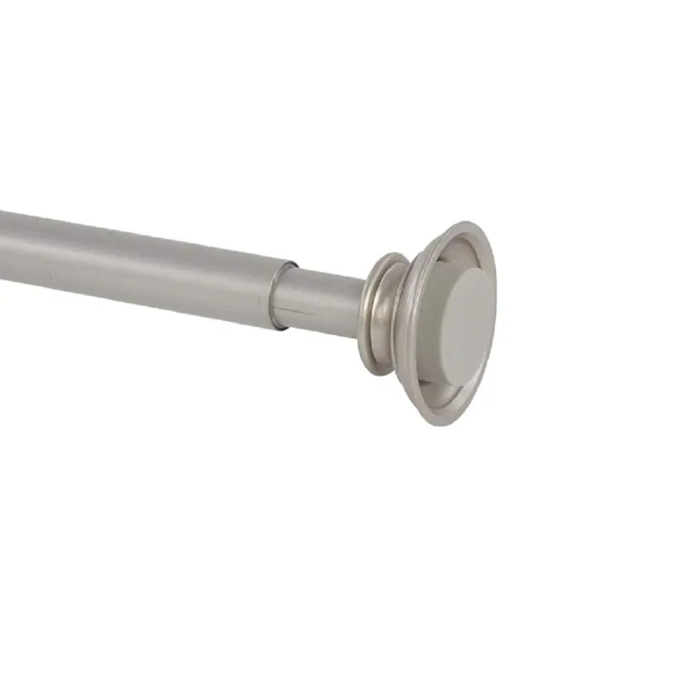 Project Source 40-in to 72-in Satin Nickel Steel Tension Curtain Rod with Finials