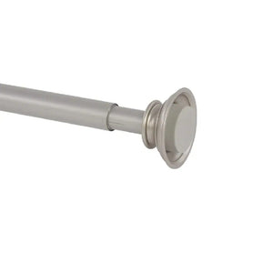 Project Source 40-in to 72-in Satin Nickel Steel Tension Curtain Rod with Finials