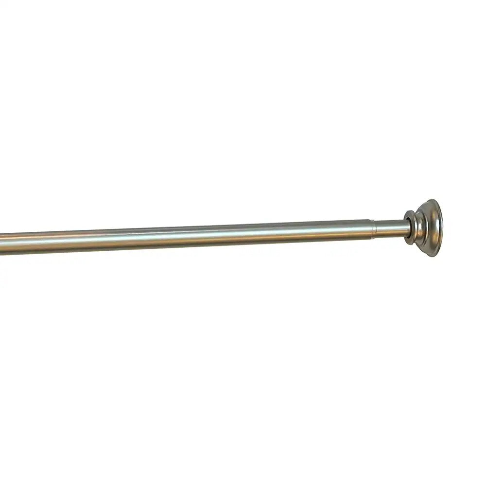 Project Source 40-in to 72-in Satin Nickel Steel Tension Curtain Rod with Finials