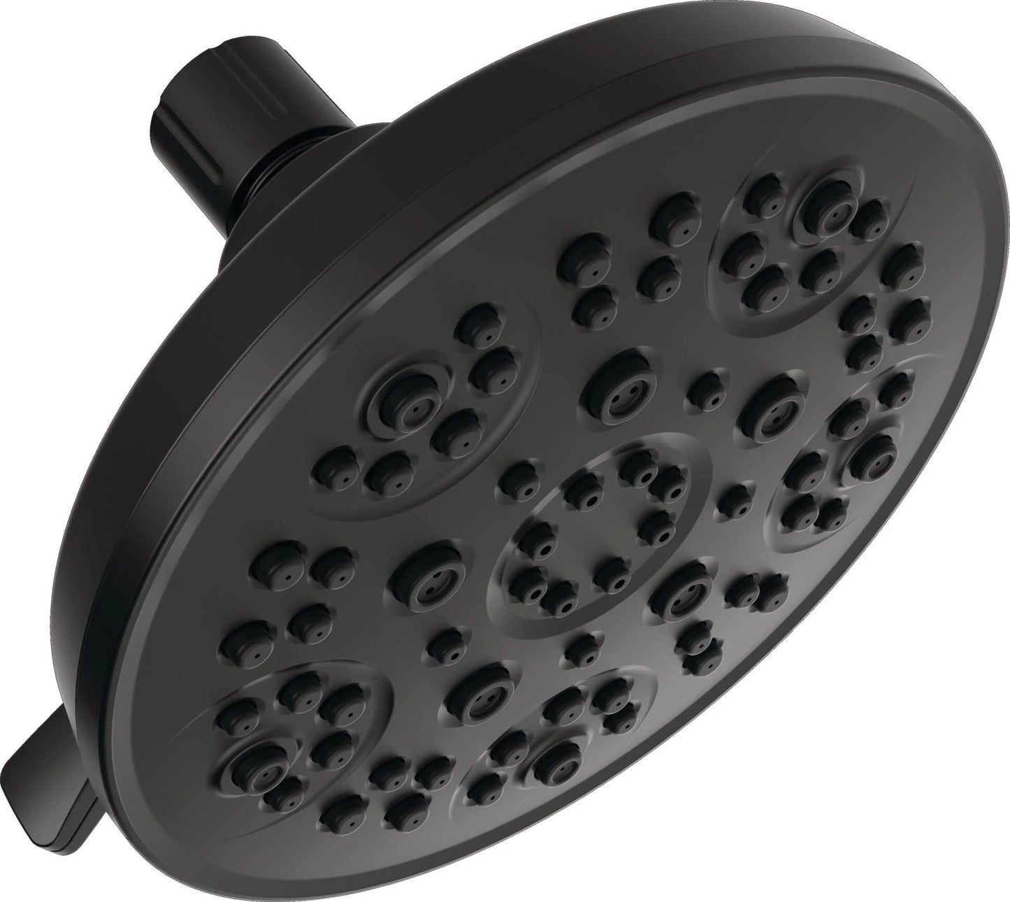 Delta Universal Showering Components 5-Settings Matte Black 6-in Round Fixed High Pressure Shower Head 1.75 GPM