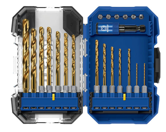 Kobalt 21-Piece Assorted Titanium Jobber Length Twist Drill Bit Set
